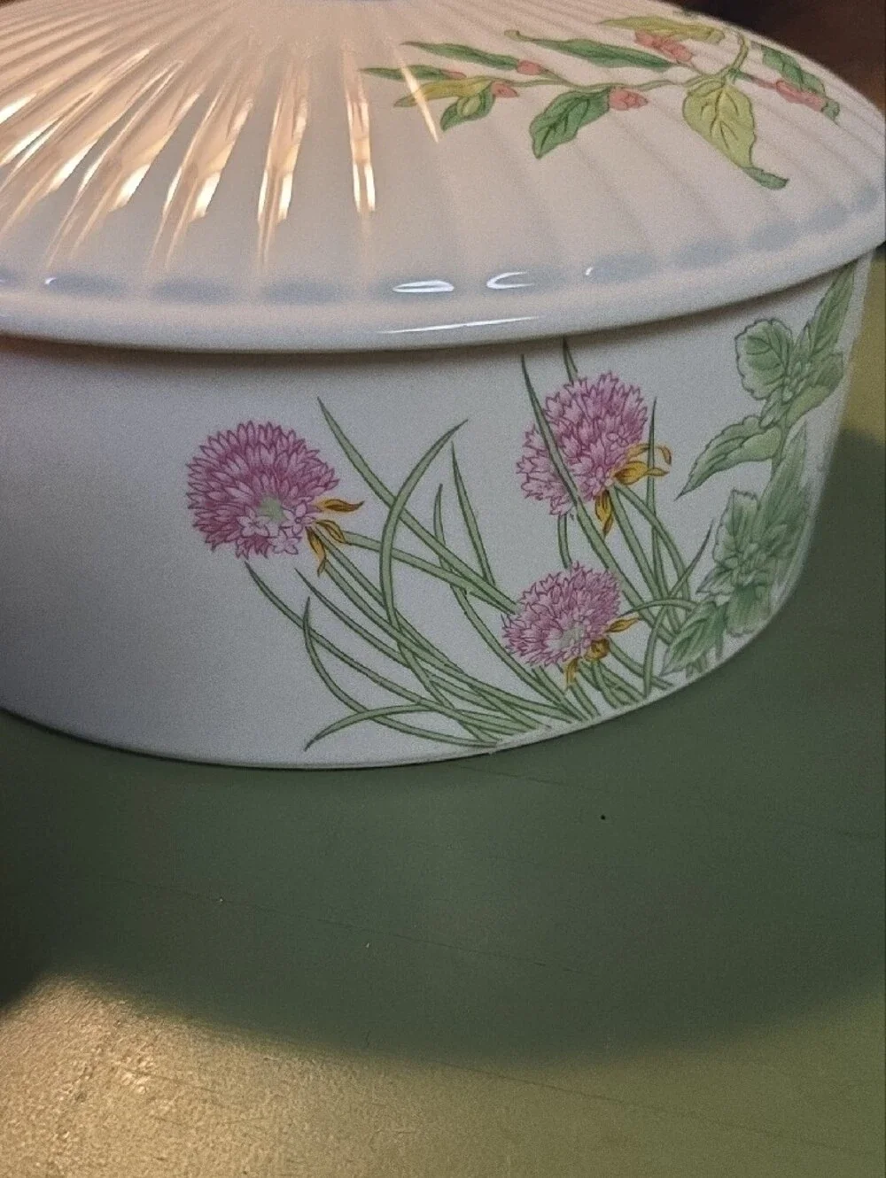 Vintage Shafford Herbs & Spices Oven To Table Porcelain Round Covered Casserole